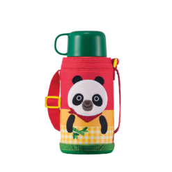 LHC1435PDA Binh nuoc giu nhiet Cartoon Panda Kids Vacuum Bottle 550ml bang thep khong gi hieu Lock Lock mau do 1 -binhgiunhietinlogo
